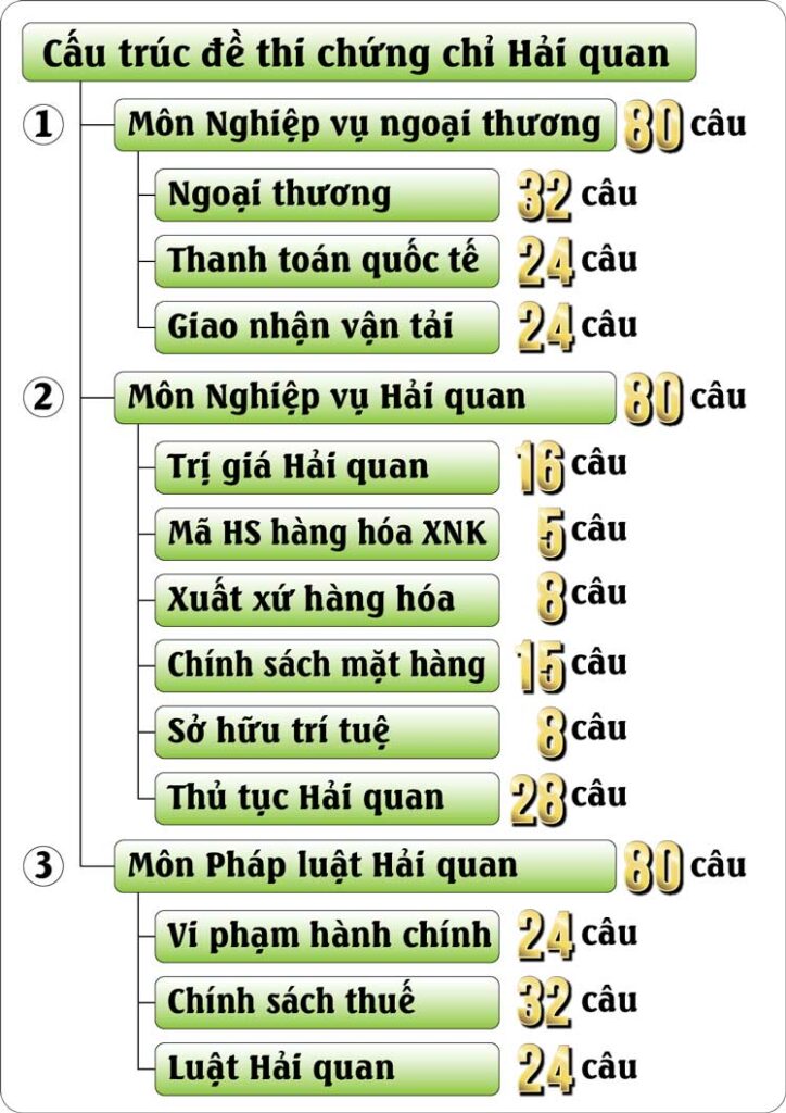 Cấu trúc đề thi chứng chỉ hải quan