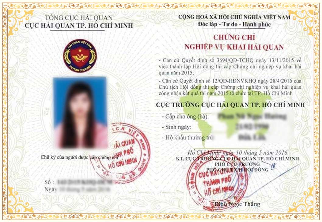 Chứng chỉ hải quan